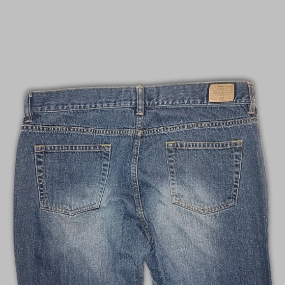 Old Navy Boot-Cut Jeans Low Waist Five-Pocket Zip Fly Denim Dark Wash Loose 14 - Picture 3 of 7